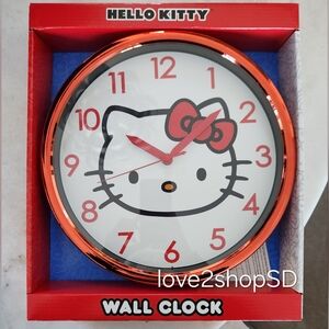 Hello Kitty Sanrio Wall Red Clock Office Nursery Analog Display BRAND NEW in box